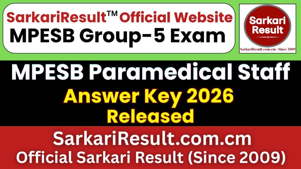 MPESB Group 5 Paramedical Answer Key 2026