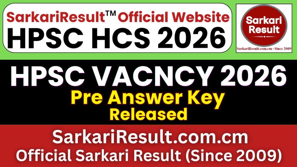 HPSC HCS Pre Answer Key 2026