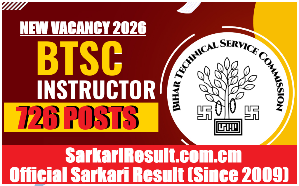 Bihar BTSC Instructor Recruitment 2026