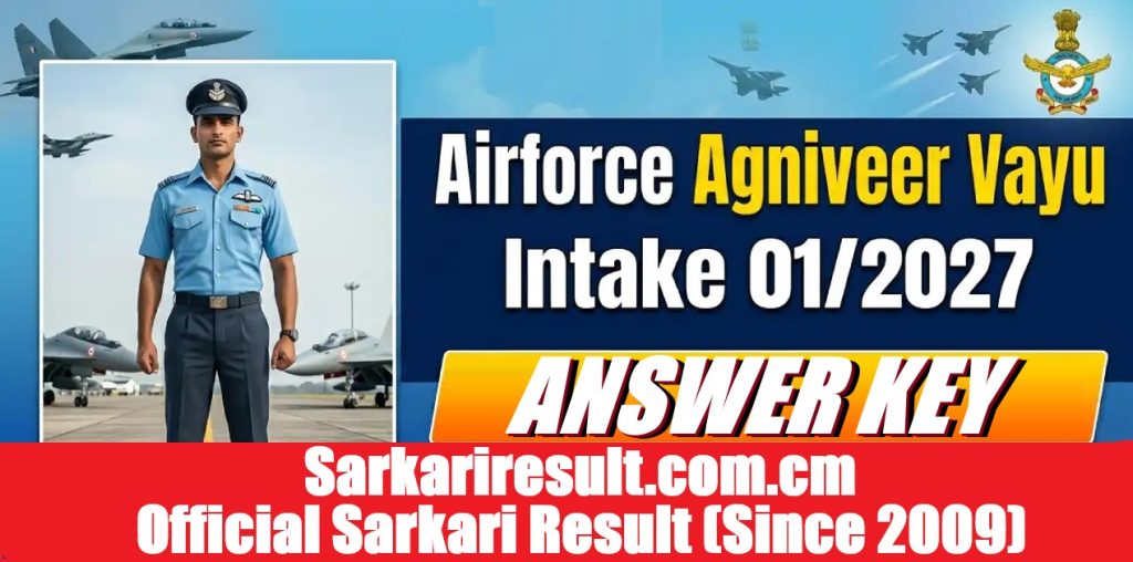 Indian Airforce Agniveer Vayu Intake 01/2027 Answer Key