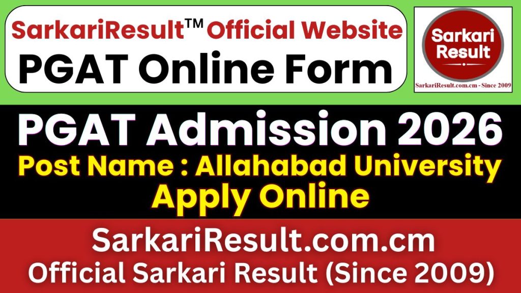 Allahabad University PGAT Online Form 2026