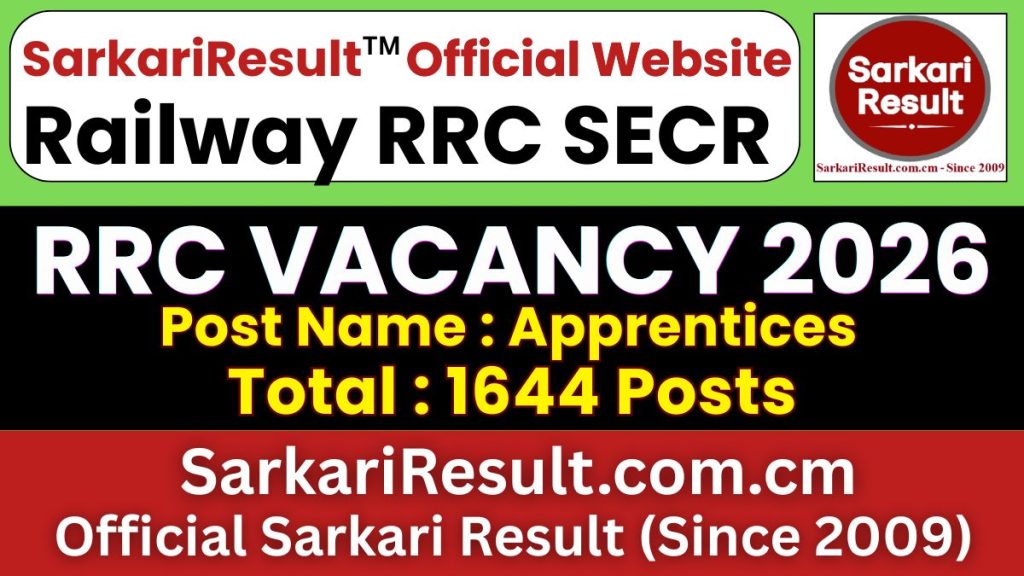 Railway SECR Raipur Apprentice Recruitment 2026