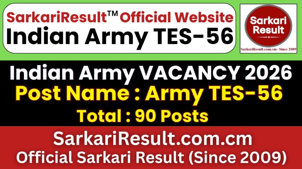 Indian Army 10+2 TES 56 Recruitment 2026