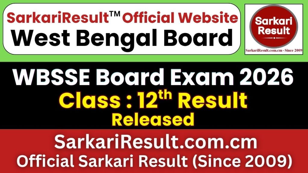 WBBSE Board Class 12th Result 2026