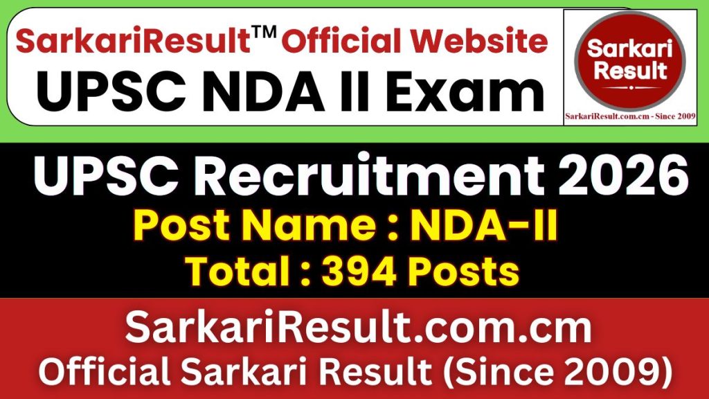 UPSC NDA II Recruitment 2026