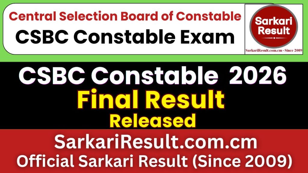 Bihar Police CSBC Constable Final Result 2026