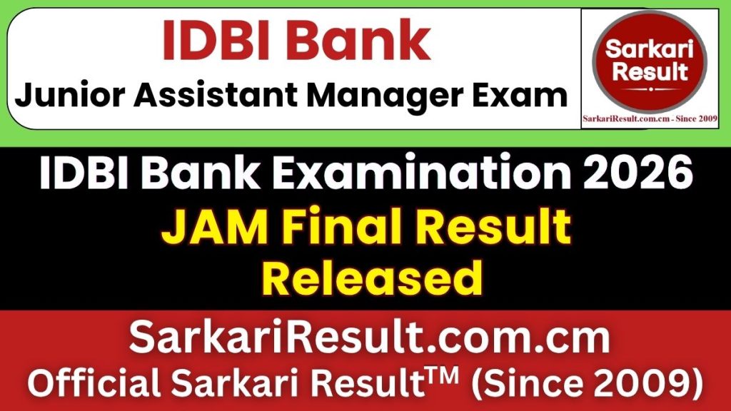 IDBI JAM Final Result 2026
