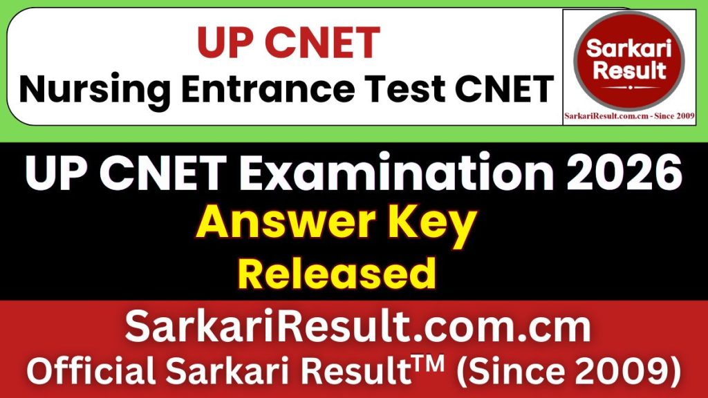 UP CNET Answer Key 2026