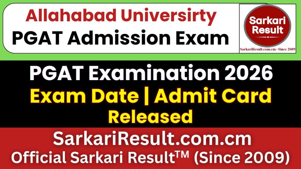 Allahabad University PGAT Admit Card 2026
