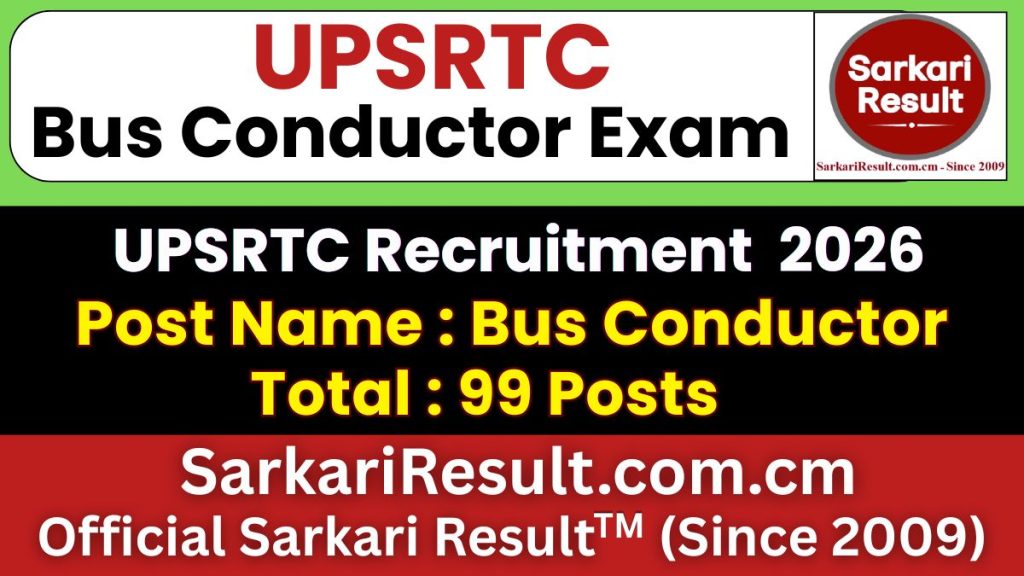 UPSRTC Bus Conductor Recruitment 2026