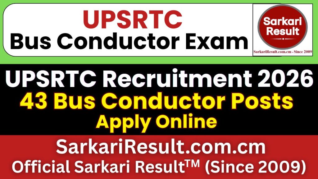 UPSRTC Bus Conductor Recruitment 2026