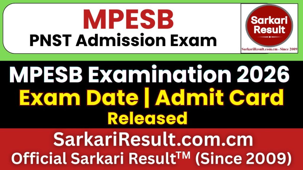 MPESB PNST Admit Card 2026