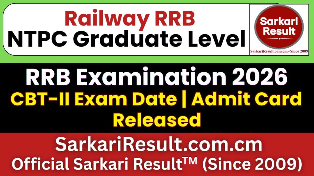 RRB NTPC Graduate Level CBT-II Exam Date 2026