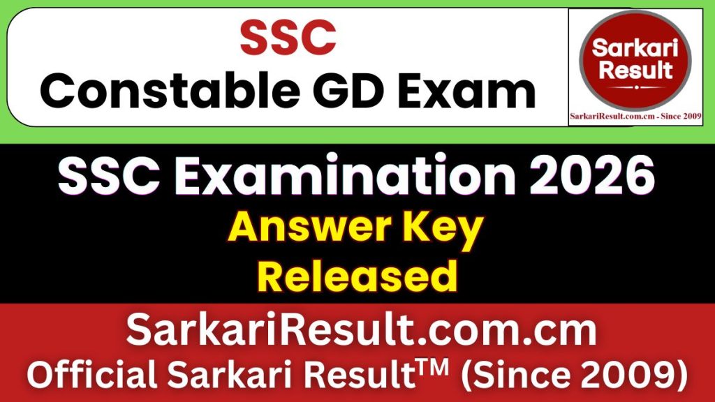 SSC GD Constable Answer Key 2026