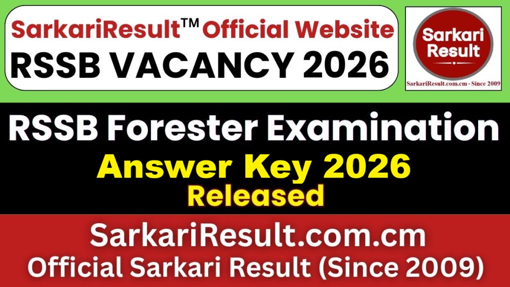 RSSB Forester Answer Key 2026