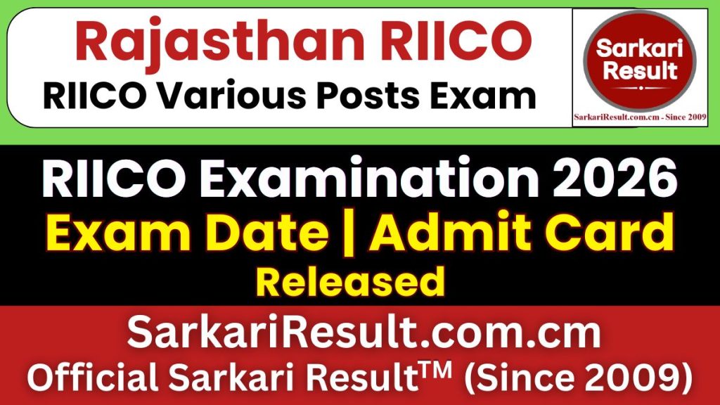 Rajasthan RIICO Various Post Admit Card 2026