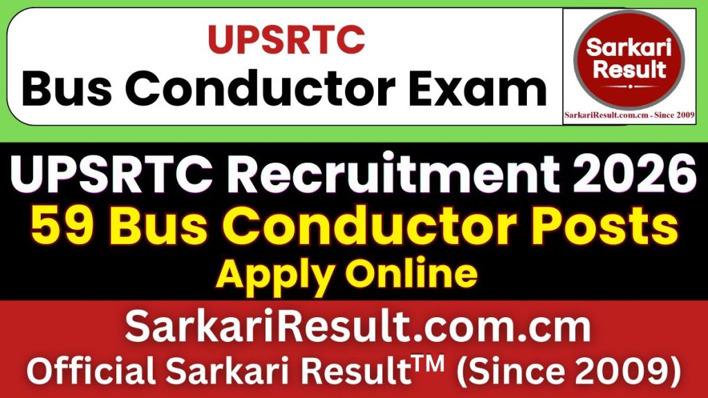 UPSRTC Bus Conductor Recruitment 2026
