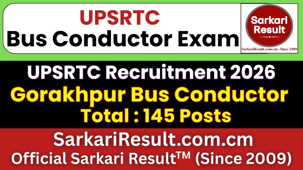 UPSRTC Gorakhpur Bus Conductor Recruitment 2026