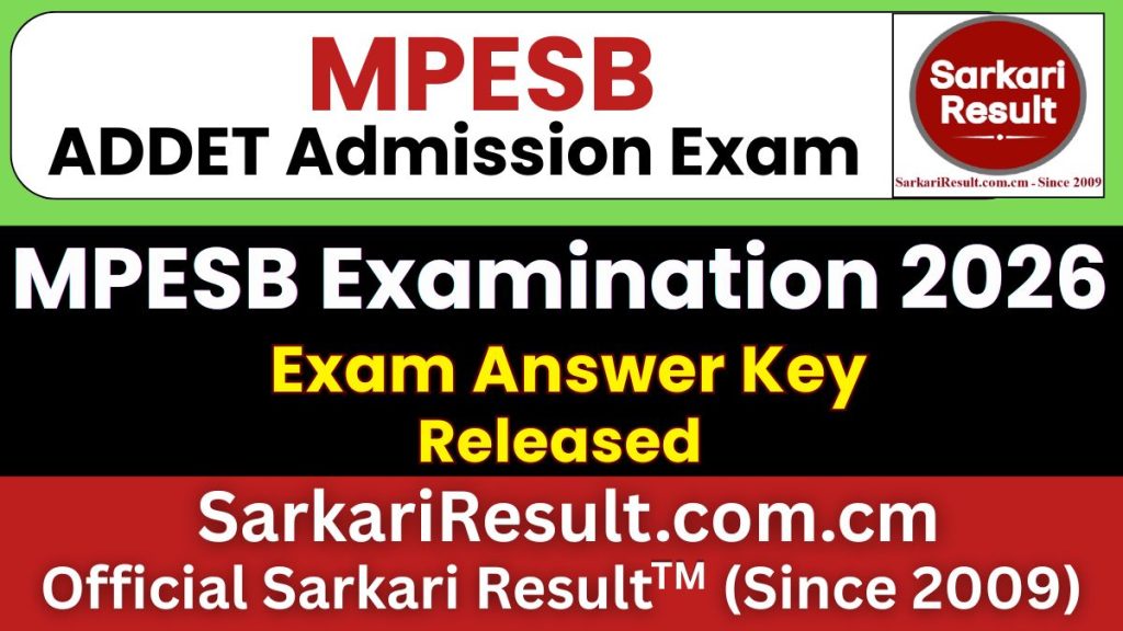 MPESB ADDET Answer Key 2026