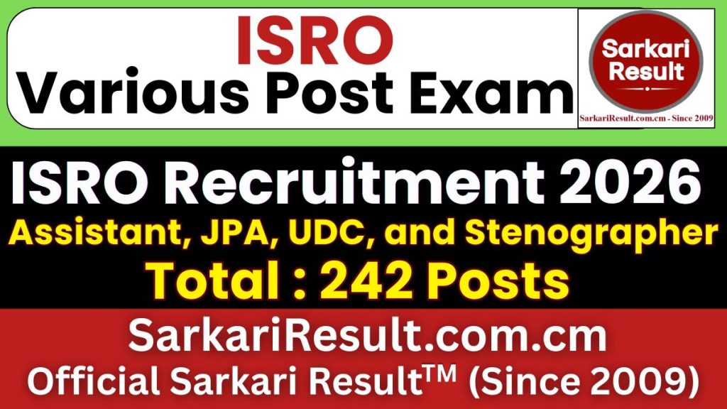 ISRO Assistant & Junior Personal Assistant Recruitment 2026