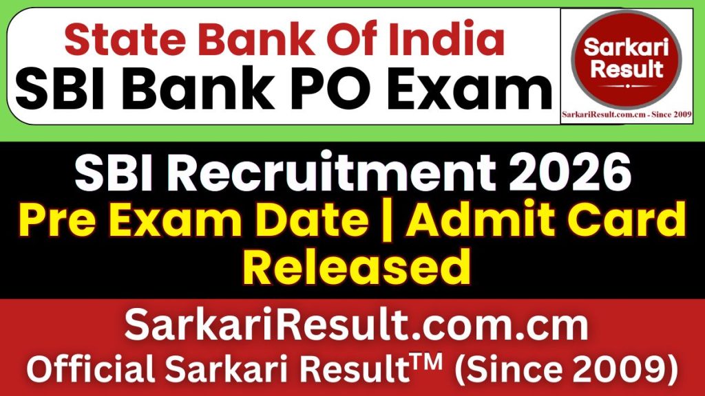 SBI PO Pre Admit Card 2026