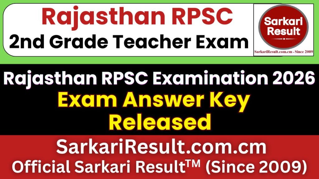 RPSC 2nd Grade Teacher Answer Key 2026