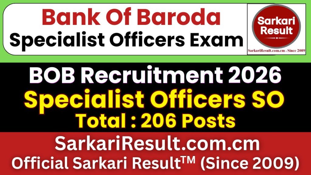 Bank of Baroda SO Recruitment 2026