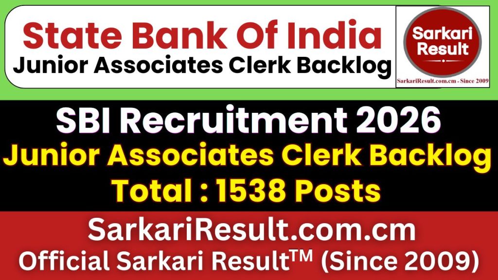SBI Junior Associates Clerk Backlog Recruitment 2026
