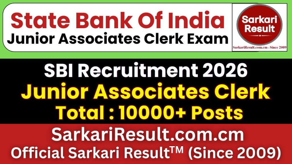 SBI Junior Associates Clerk Recruitment 2026