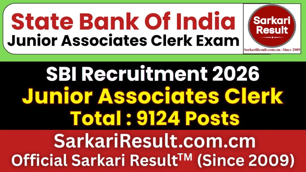 SBI Junior Associates Clerk Recruitment 2026