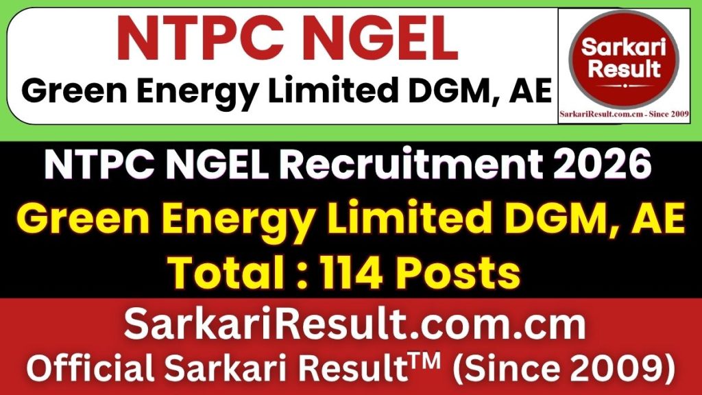 NTPC Green Energy Limited DGM, AE Recruitment 2026