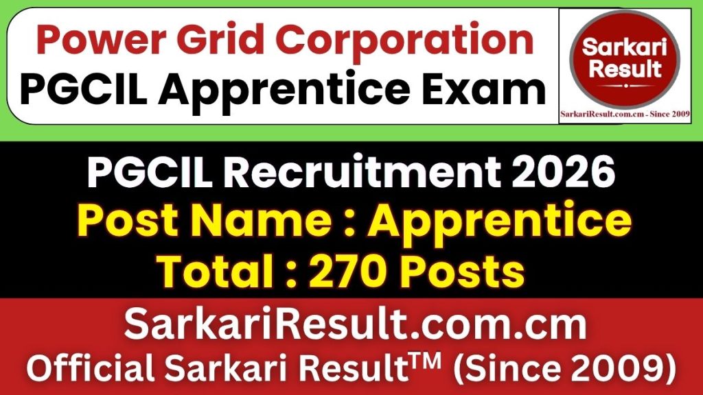 PGCIL Apprentice Recruitment 2026