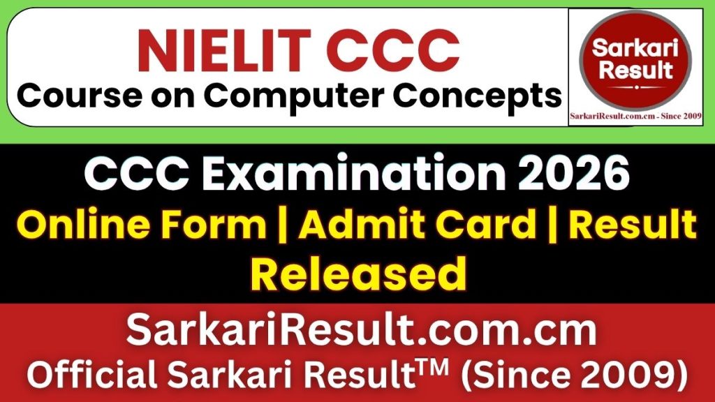 NIELIT CCC Online Form, Admit Card, Result 2026