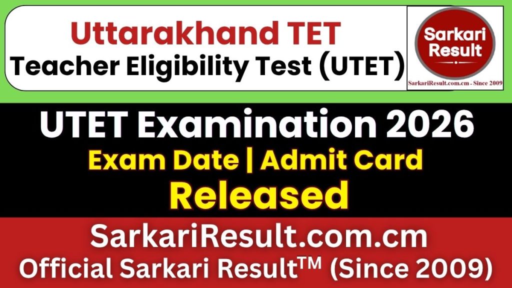 Uttarakhand TET Admit Card 2026