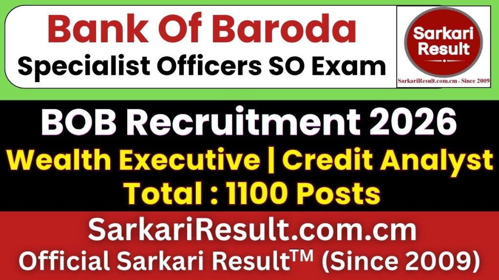 Bank of Baroda SO Recruitment 2026