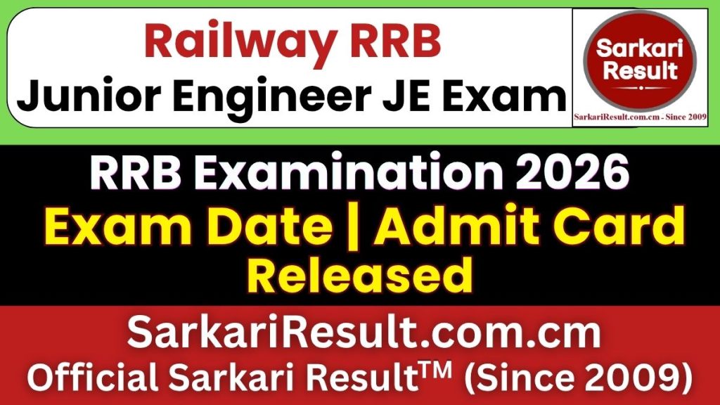 RRB Junior Engineer JE Exam Date 2026