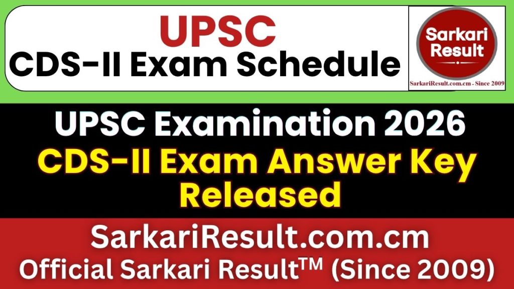 UPSC CDS-II Answer Key 2026