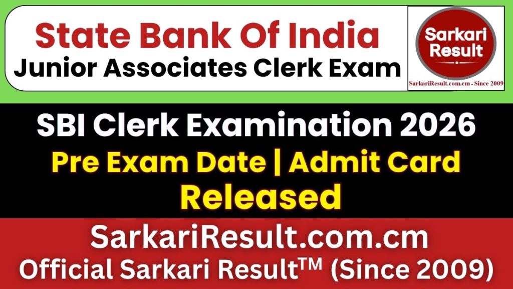 SBI Junior Associates Clerk Pre Admit Card 2026