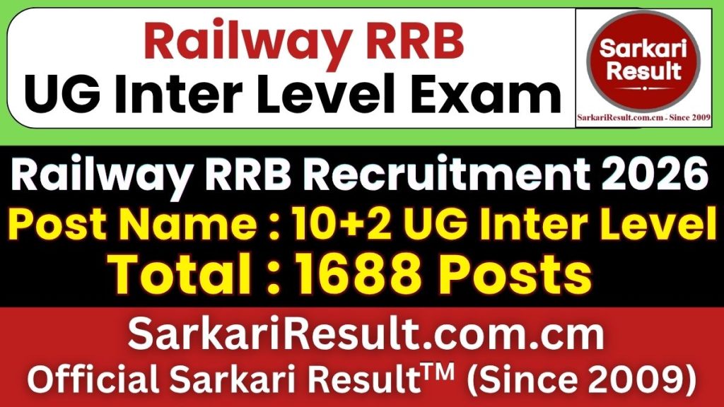 RRB NTPC 10+2 UG Recruitment 2026