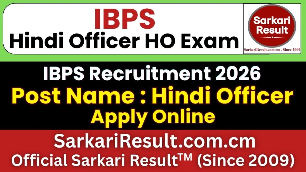 IBPS Hindi Officer Recruitment 2026