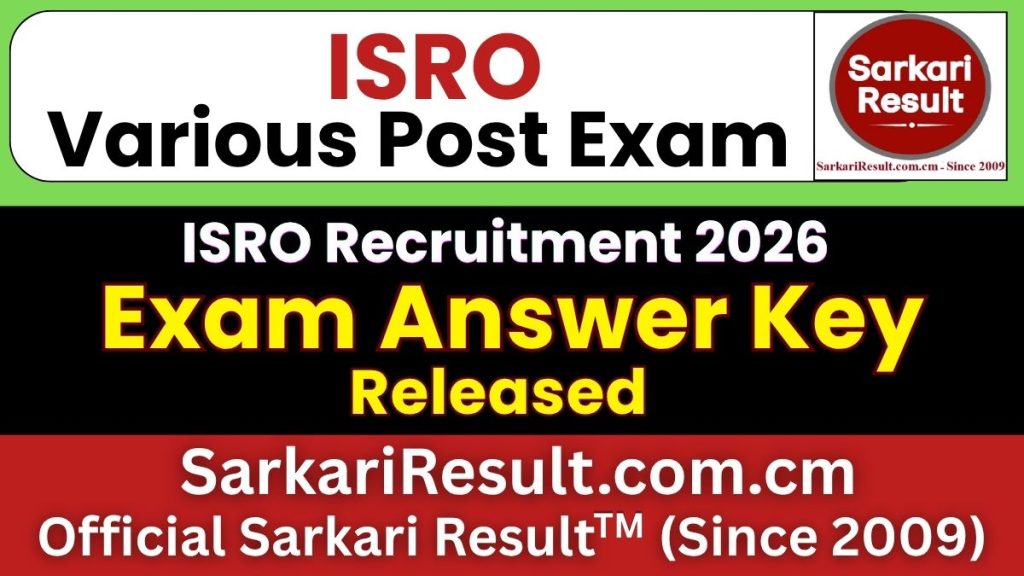 ISRO Assistant & Junior Personal Assistant Answer Key 2026