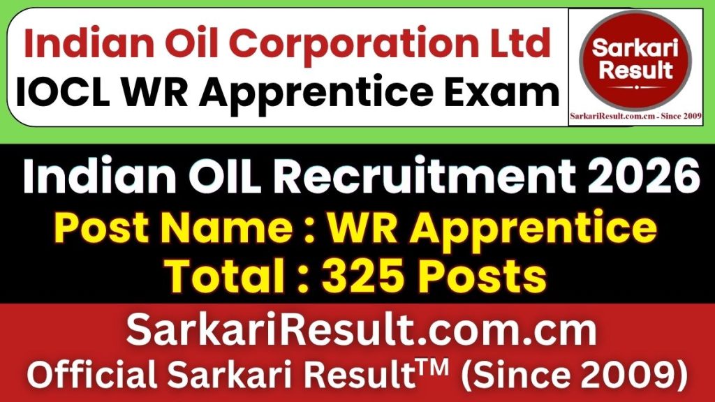 IOCL WR Apprentice Recruitment 2026