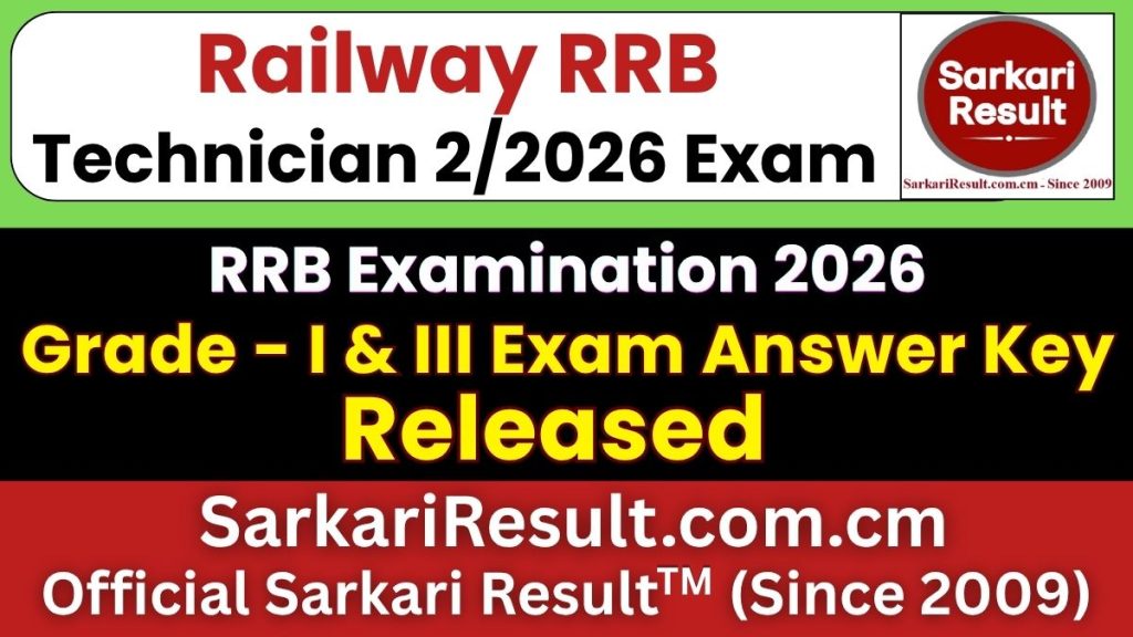 Railway RRB Technician Answer Key 2026
