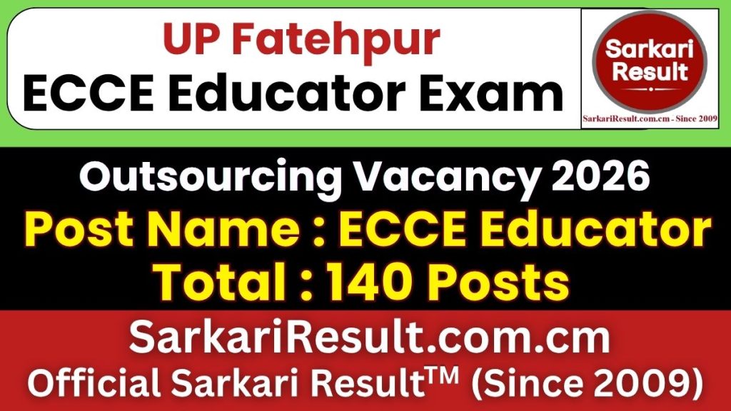UP Fatehpur ECCE Educator Recruitment 2026