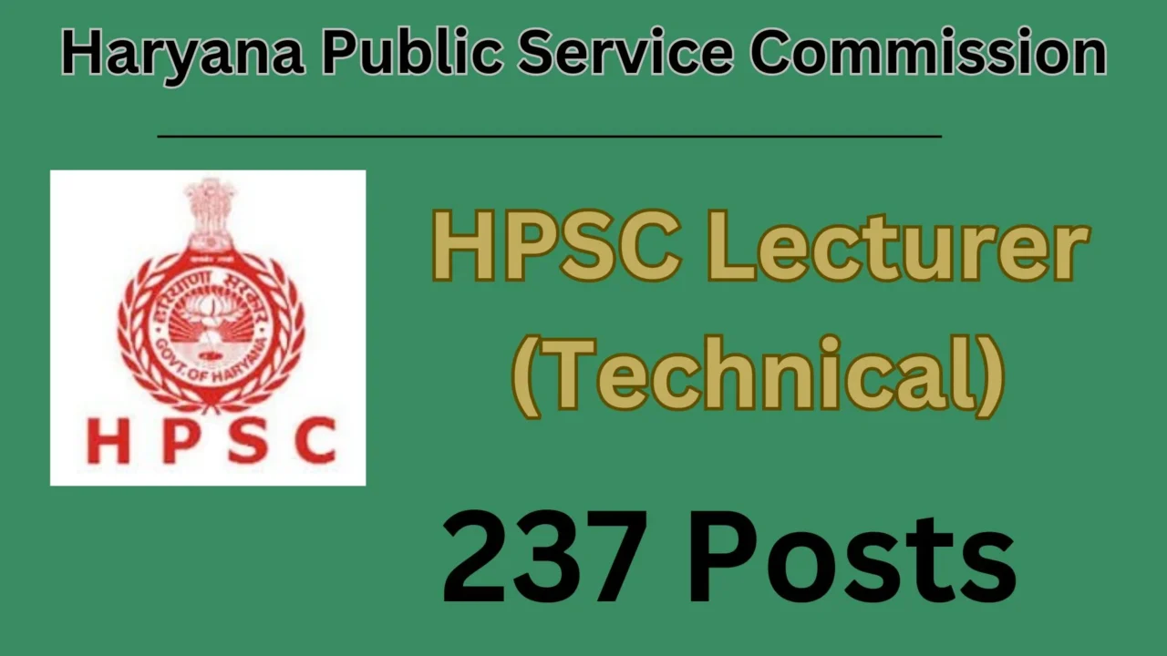 Haryana HPSC Technical Lecturer Online Form 2024