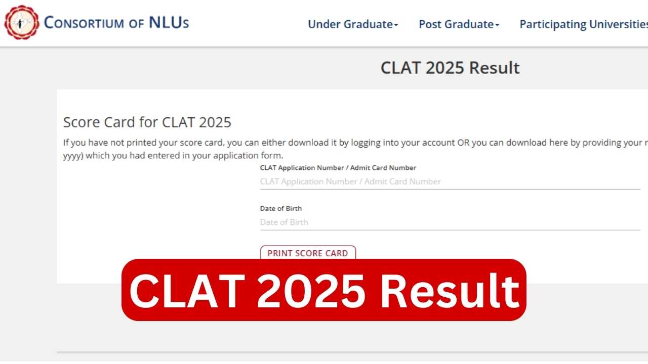 CLAT 2025 Result / Score Card
