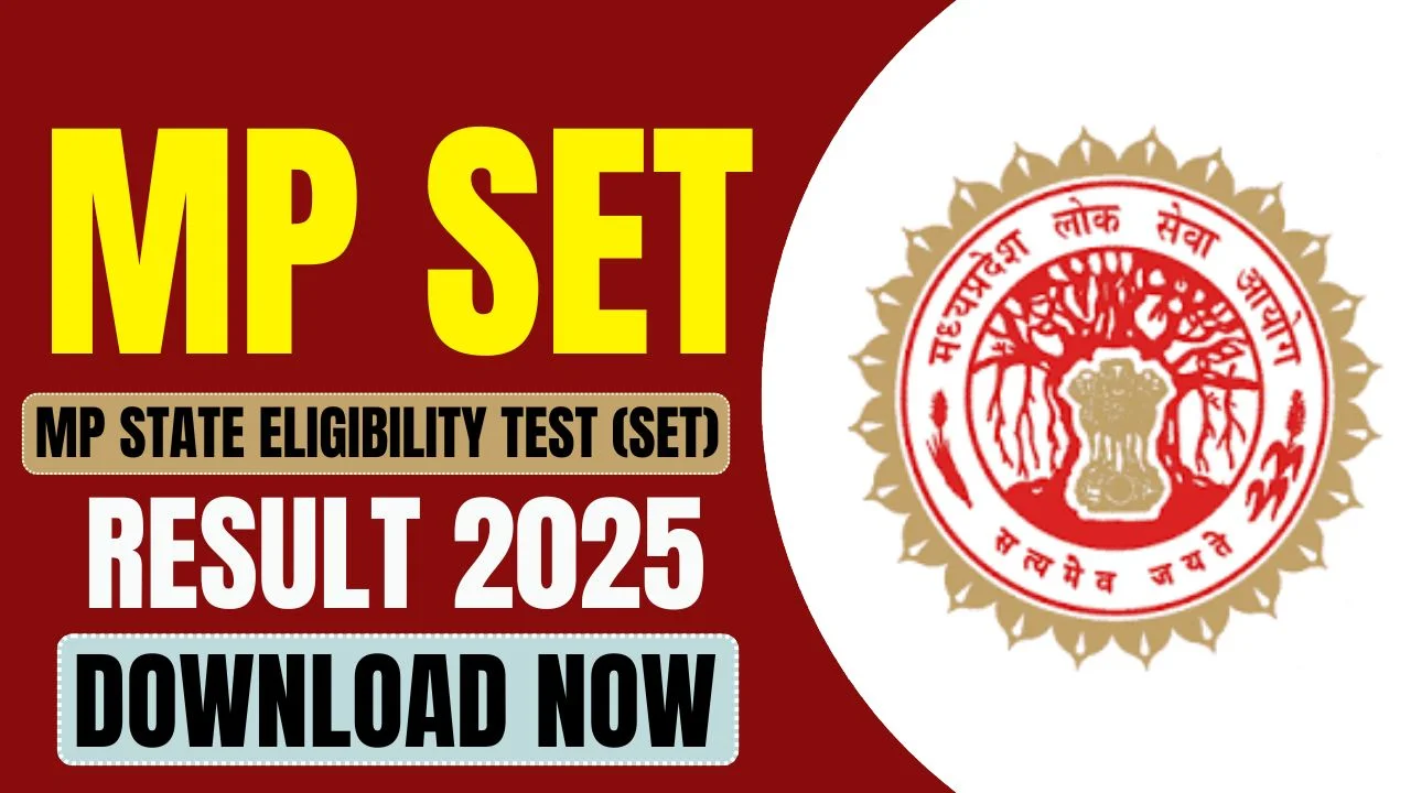 MPPSC State Eligibility Test MP SET Result 2025