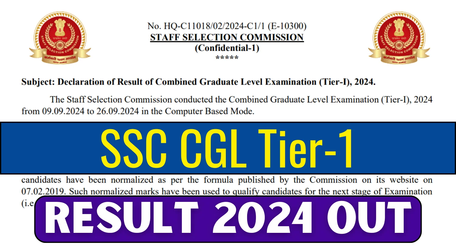 SSC CGL 2024 Tier-I Additional Result