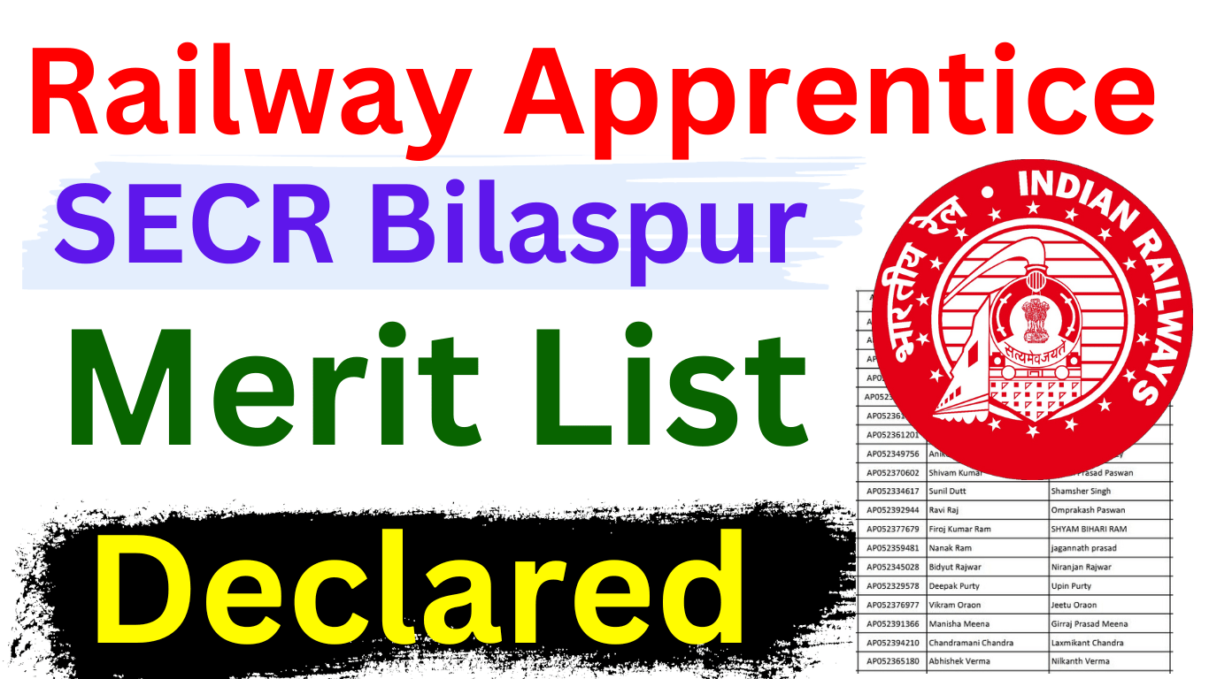 Railway SECR Bilaspur Apprentice Provisional Merit List 2025