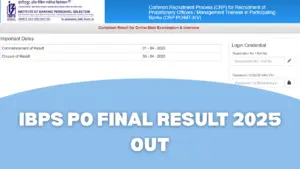 IBPS PO/ MTs 14 XIV Final Result 2025
